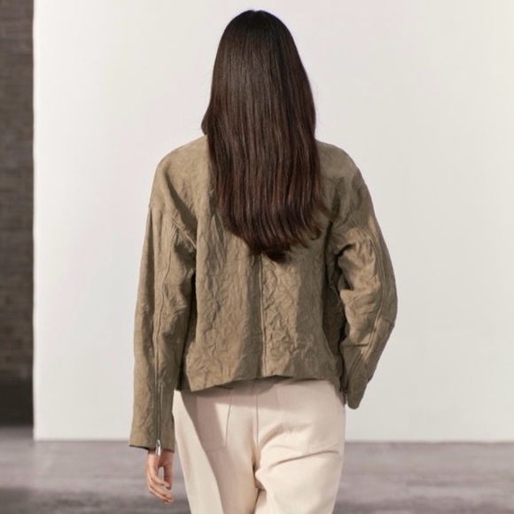 NWOT Zara ZW Collection 100% Suede Leather Jacket - Picture 3 of 12